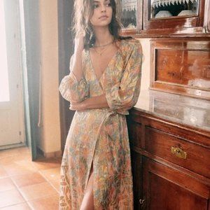 Sezane Orchid Wrap Dress Size Us4